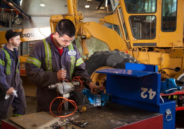 Heavy Duty Mechanics in VIU's garage